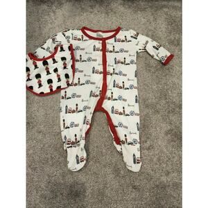 Harrods London Baby Pajama & Bib Set Sz 0-3M